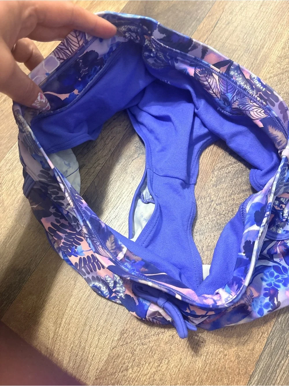 Athleta Girl Cannonball 2.0 Swim Shorts Girls L 12 Purple Floral Board Shorts